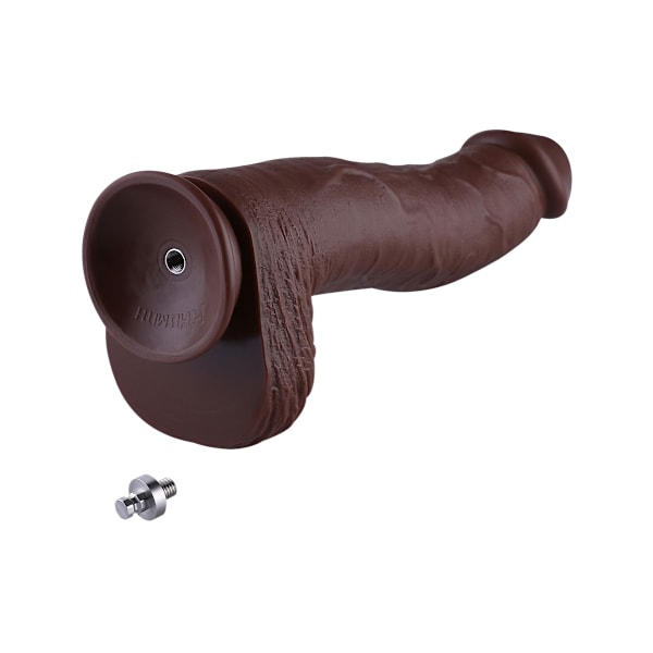 Hismith: KlicLok PVC Dildo, 32 cm, mörk Mörk hudfärg