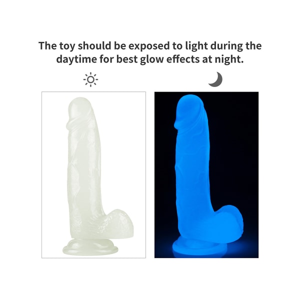 LoveToy: Lumino Play, Itsestään Valoisa Dildo, 19 cm Självlysande, Transparent