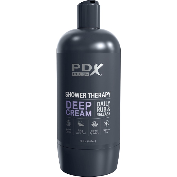 Pipedream PDX Plus: Shower Therapy Stroker, Deep Cream Transparent