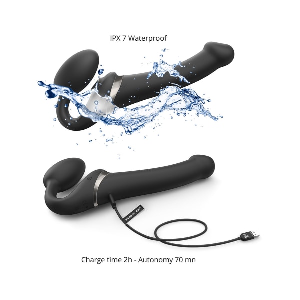 Strap-On-Me: Multi Orgasm Bendable Strap-On Vibrator, M Svart