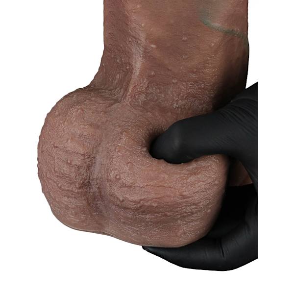 LoveToy: Dual-Layered Silicone XXL Cock, 33 cm, mörk Mörk hudfärg