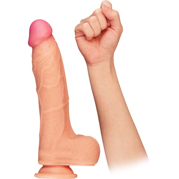 LoveToy: Dual-Layered Silicone Cock Ljus hudfärg 25 cm