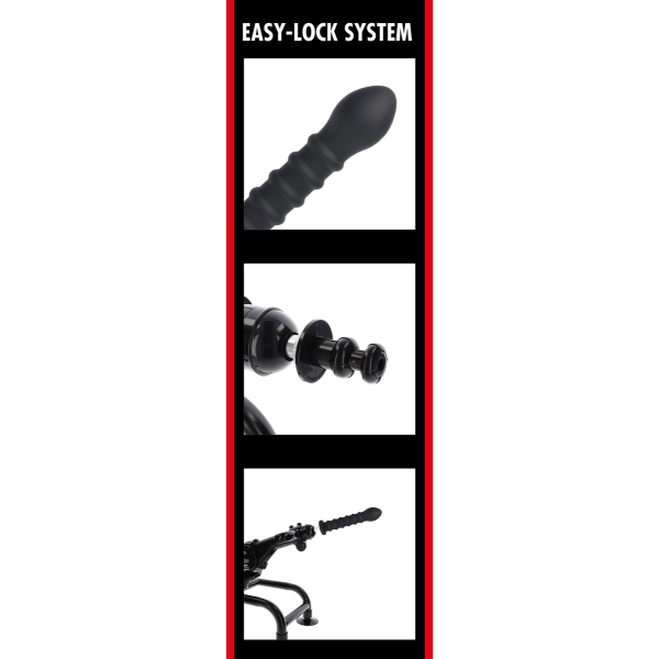 Hidden Desire: Bangers Ribbed Dong with Easy-Lock, 20 cm Svart