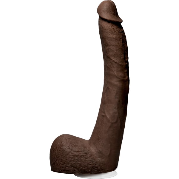 Signature Cocks: Isiah Maxwell, Realistic Ultraskyn Dildo, 26 cm Mörk hudfärg
