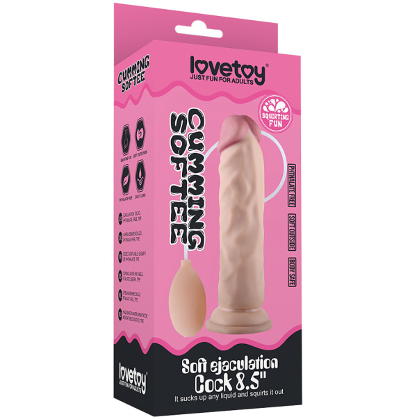 LoveToy: Soft Ejaculation Cock Ljus hudfärg 21 cm