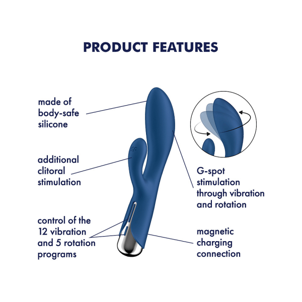 Satisfyer: Spinning Rabbit 1, Rotating Vibrator, blå Blå