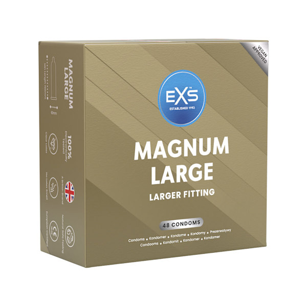 EXS Magnum Large: Kondomer, 48-pack Transparent