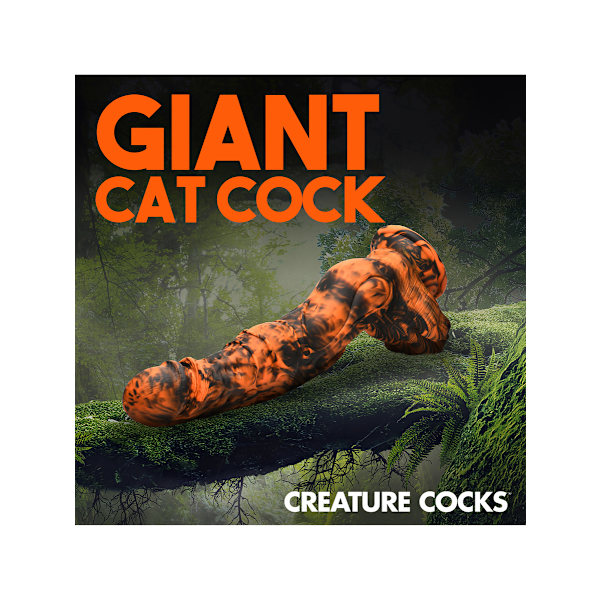 Creature Cocks: Sabretooth, Silicone Dildo Orange, Svart