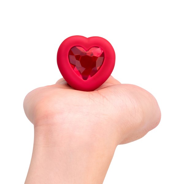 B-Vibe: Vibrating Heart, Remote Control Plug Röd