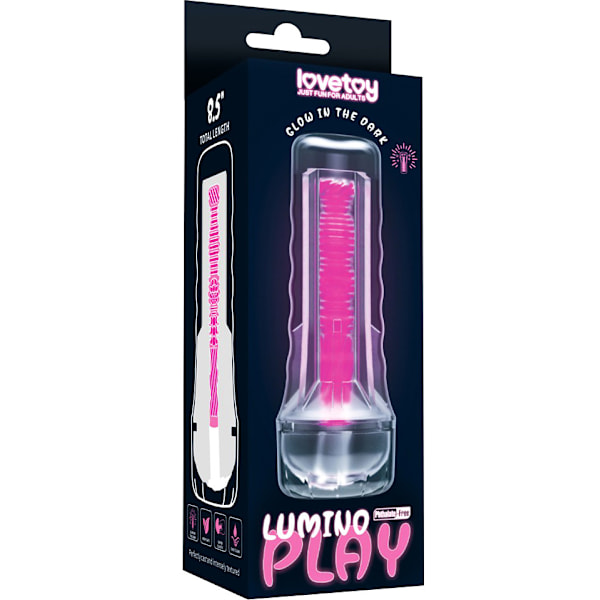 LoveToy: Lumino Play Masturbator, Pink Glow Rosa, Självlysande, Transparent