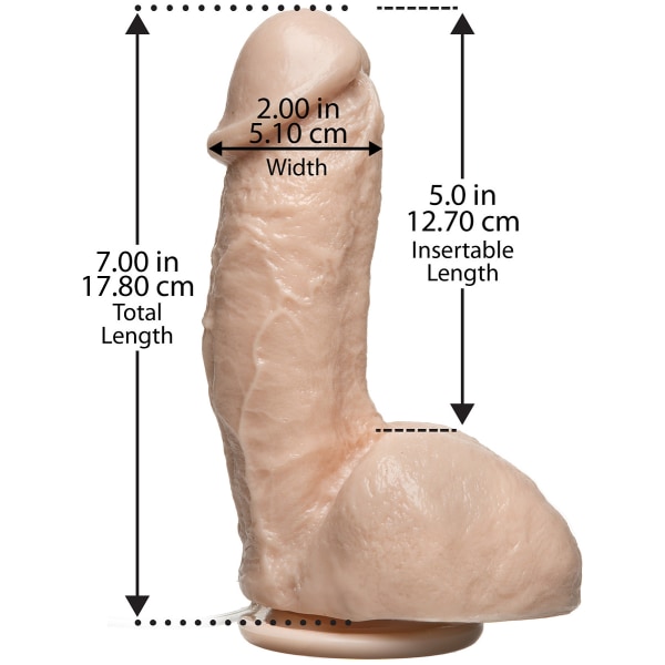 Doc Johnson: Squirting Realistic Cock, 19 cm, ljus Ljus hudfärg