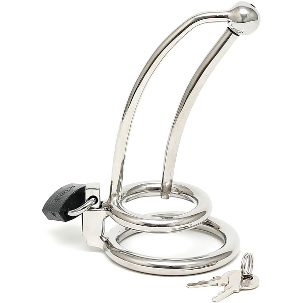 Rimba: Penis Lock with Curved Urethral Tube Silver
