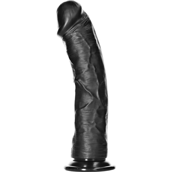 RealRock: Buet realistisk dildo, 23 cm, sort Svart