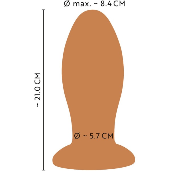 Anos: Giant Soft Butt Plug with Suction Cup, 21 cm Orange