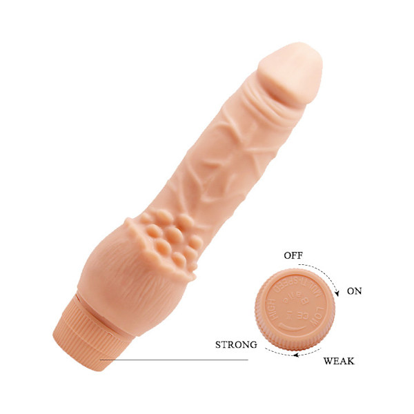 Barbara Clark: Realistisk Multi-Speed Vibrator, 19.5 cm Ljus hudfärg