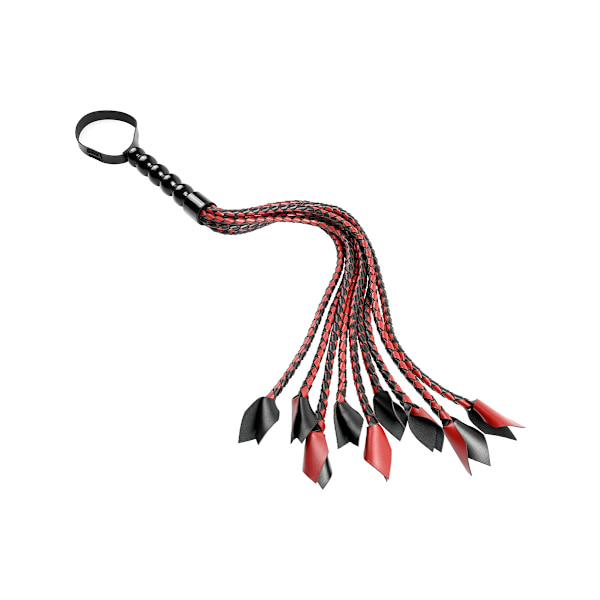Sportsheets: Saffron Braided Flogger Röd, Svart