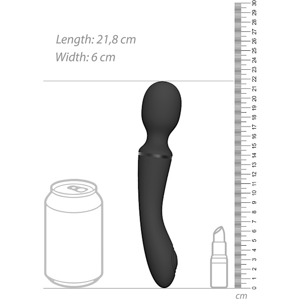 Vive: Nami, Pulse-Wave Wand Vibrator with Clitoral Sleeves Svart