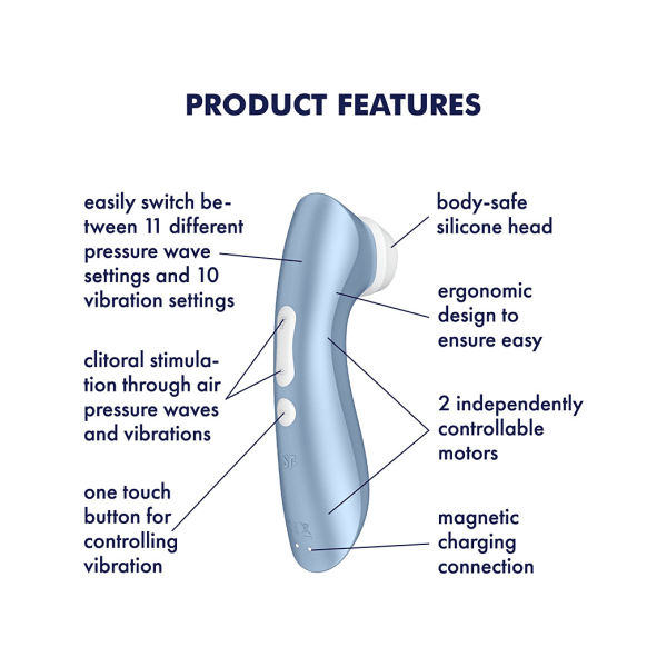 Satisfyer: Satisfyer Pro 2+, Air Pulse Stimulator + Vibration Blå