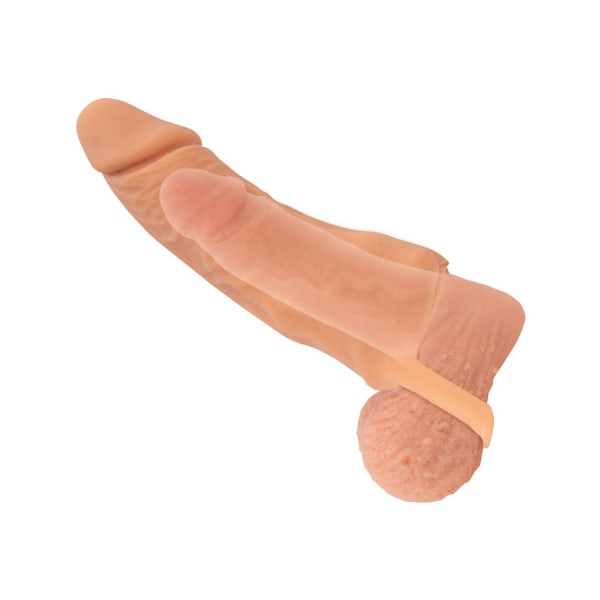 Nature Skin: 2in1 Extention + Masturbator, medium Ljus hudfärg