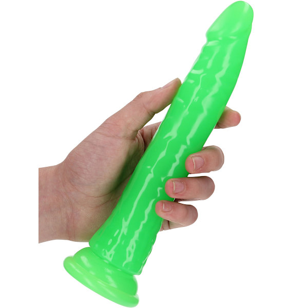 RealRock: Glow in the Dark Realistic Dildo, 22.5 cm Grön, Självlysande