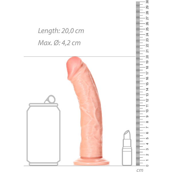 RealRock: Curved Realistic Dildo, 18 cm Ljus hudfärg