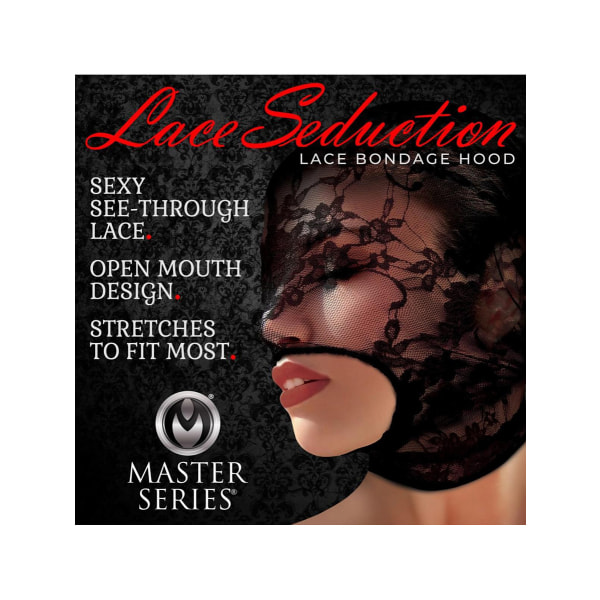 Master Series: Lace Seduction, Bondage Hood Svart