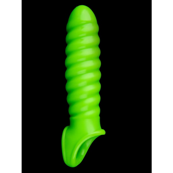 Ouch! Glow in the Dark: Swirl Stretchy Penis Sleeve Grön, Självlysande