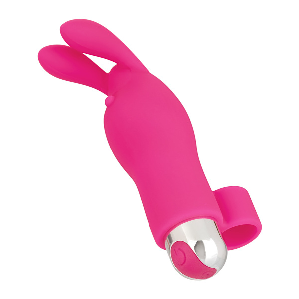 California Exotic: Intimate Play, Rechargeable Finger Bunny Rosa, Silver