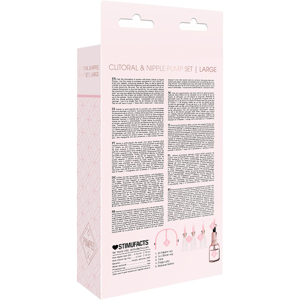 Pumped: Clitoral & Nipple Pump Set Rosa Large
