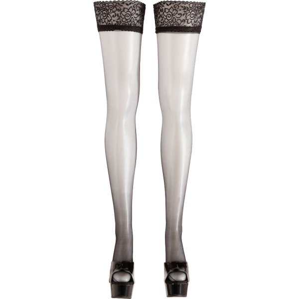 Cottelli Legwear: Hold-up Stockings, svart Svart XL