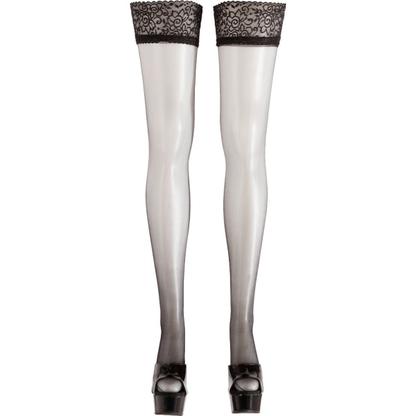 Cottelli Legwear: Hold-up Stockings, svart Svart XS