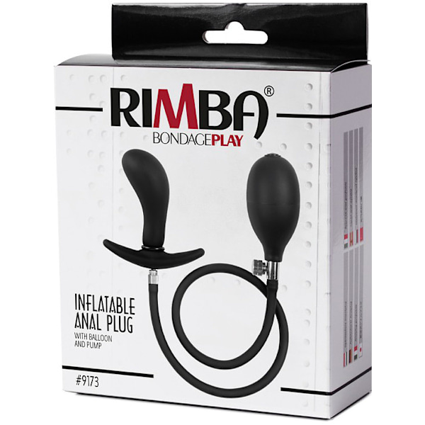 Rimba: Inflatable Curved Anal Plug with Pump Svart