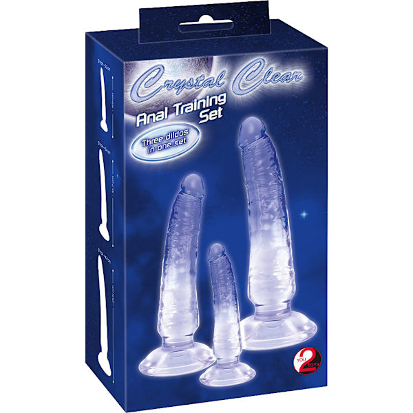 You2Toys: Crystal Clear, Anal Dildo Training Set Lila, Transparent