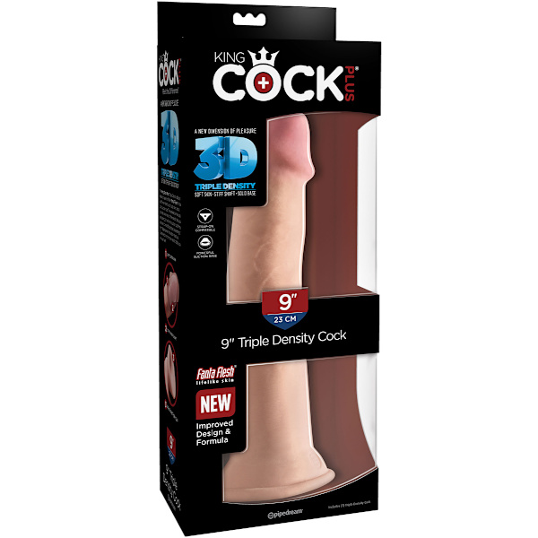 Pipedream: King Cock, Triple Density Cock Ljus hudfärg 9 tum