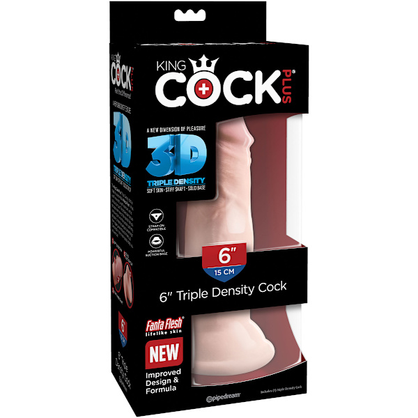 Pipedream: King Cock, Triple Density Cock Ljus hudfärg 6 tum