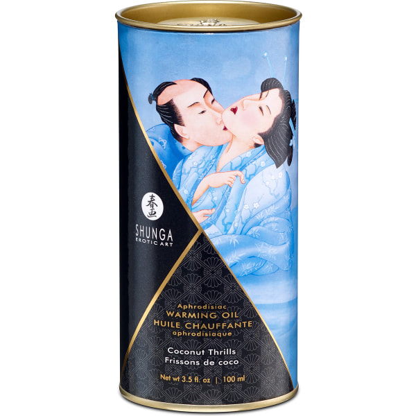 Shunga: Aphrodisiac Warming Oil, Coconut Thrills, 100 ml Blå