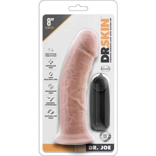Dr. Skin: Dr. Joe Vibrating Cock, 20 cm Ljus hudfärg