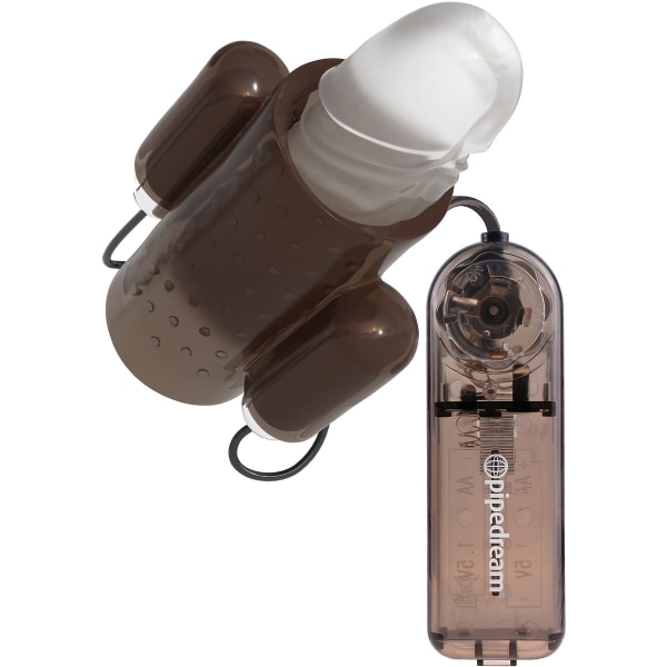 Pipedream: Classix, Dual Vibrating Penis Sleeve Silver, Svart, Transparent