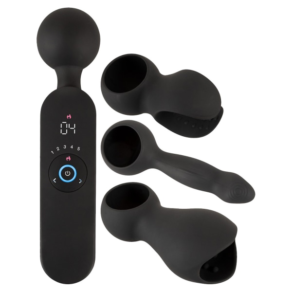 Couples Choice: Wand Vibrator with 3 attachments Svart