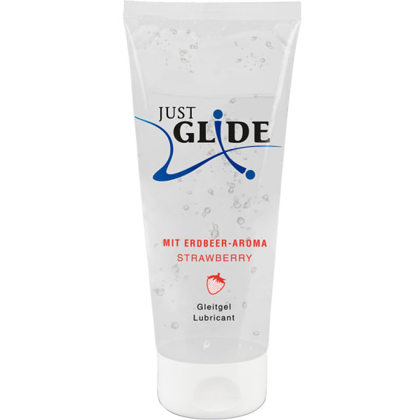 Just Glide: Strawberry, Vattenbaserat Glidmedel, 200 ml Transparent