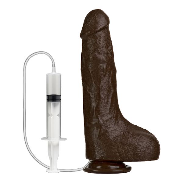 Doc Johnson: Bust It, Squirting Realistic Cock, 21 cm Mörk hudfärg