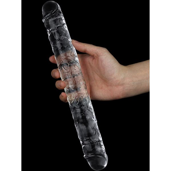 LoveToy: Flawless Clear Dubbeldildo, 30 cm Transparent