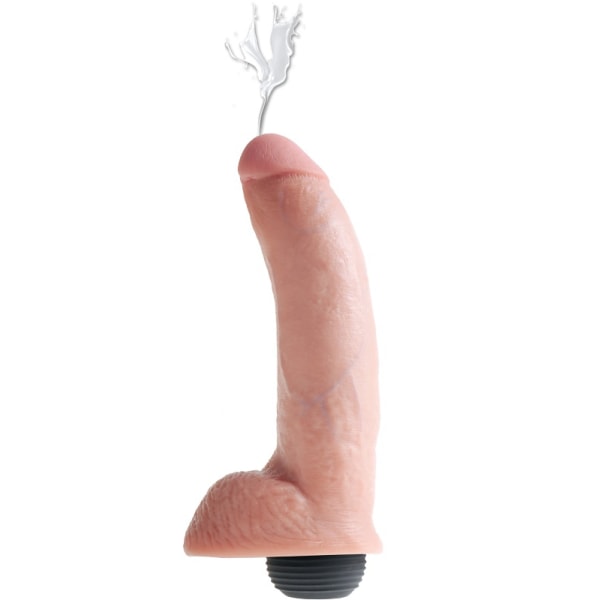 King Cock: Squirting Cock with Balls, 23 cm, light Ljus hudfärg