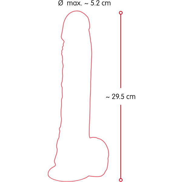 Nature Skin: Bendable Realistic Dildo, 29.5 cm Ljus hudfärg