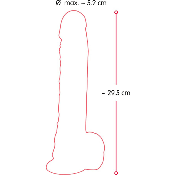 Nature Skin: Taivutettava Realistinen Dildo, 29.5 cm Ljus hudfärg