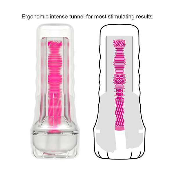 LoveToy: Lumino Play Masturbator, Pink Glow Rosa, Självlysande, Transparent