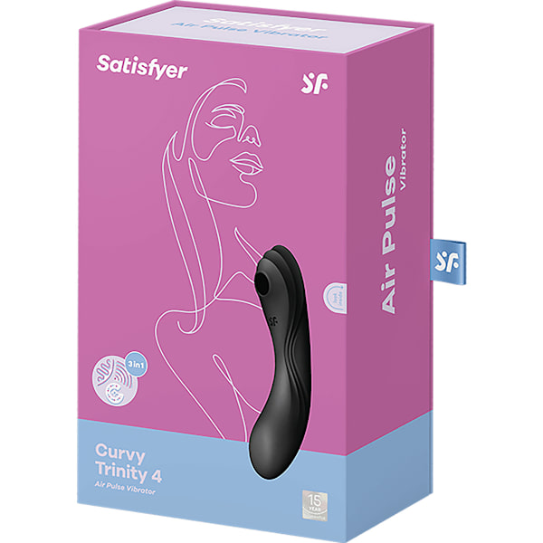 Satisfyer: Curvy Trinity 4, Air Pulse Vibrator, svart Svart