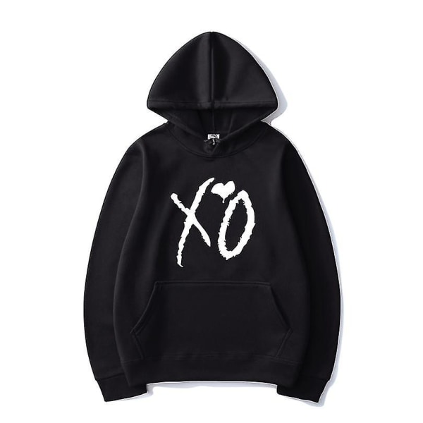 The Weeknd Printed huvtröjor Xo Mode Print Huvtröja Herr Kvinnor Harajuku Hip Hop Pullover Hoodie Toppar Black M