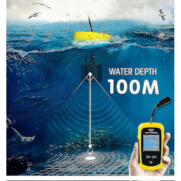 Ffc1108-1 Larm 100m Bärbart ekolod Fishfinders Fiskedrag Ekolod Fishing Finder Alarm null none