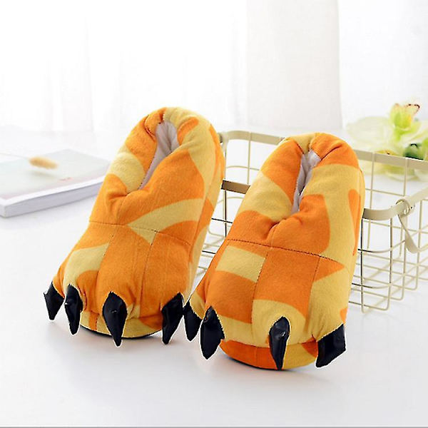 Paw Tofflor Fuzzy Stuffed Animal Claw Skor Roliga Cosplay-kostymer för tonåringar Vuxna 27-44 Yellow L